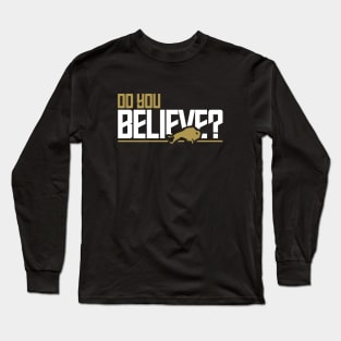 Retro Do You Believe Now? // Black and Gold Long Sleeve T-Shirt